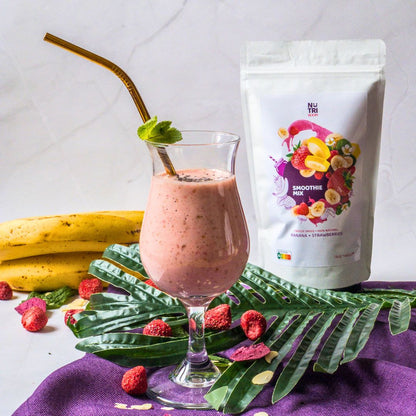 Gefriergetrockneter Smoothie Mix — Erdbeeren und Bananen